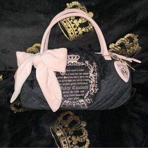 NWT Juicy Couture Exclusive Velour Liquorice Pink Juicy Tale Bowler Bag